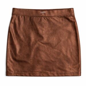 Faux Leather Mini Skirt in Chestnut Brown by Lush